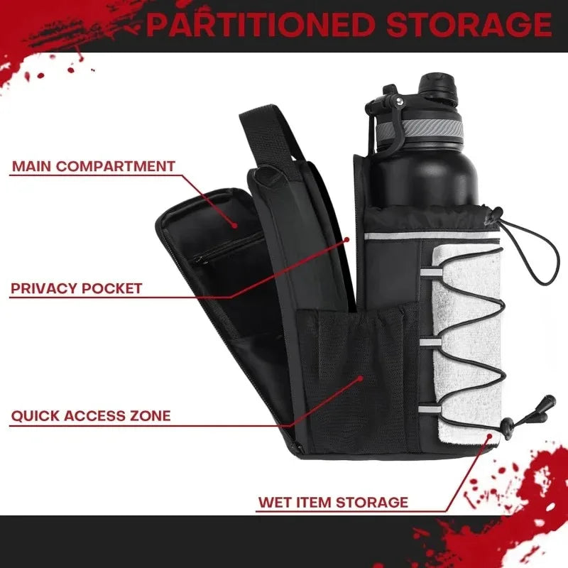 Magnetic Gym Bag — Sticks to the Rack, Holds Bottle & Phone