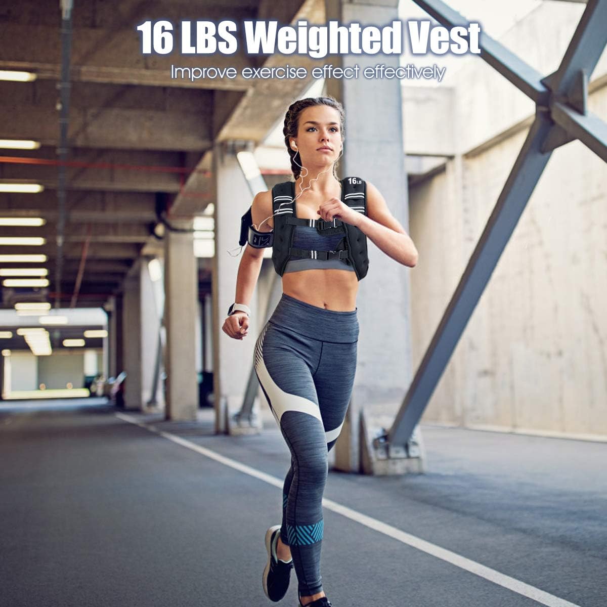 Elevate Your Workouts with Our Adjustable Weighted Vest - Available in 16Lb, 20Lb, and 30Lb Options with Reflective Stripes for Safety