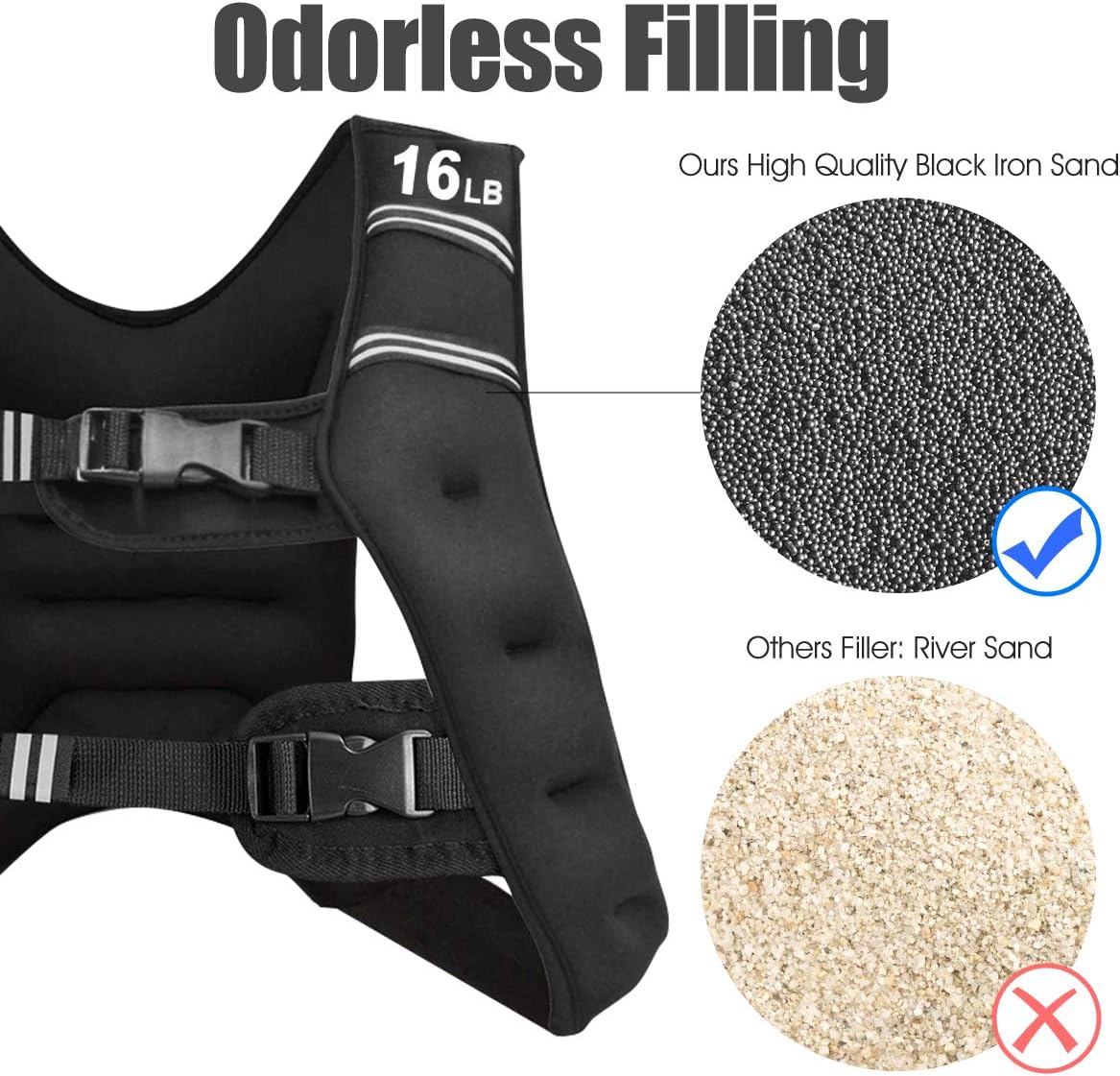 Elevate Your Workouts with Our Adjustable Weighted Vest - Available in 16Lb, 20Lb, and 30Lb Options with Reflective Stripes for Safety