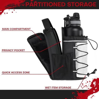 Magnetic Gym Bag — Sticks to the Rack, Holds Bottle & Phone