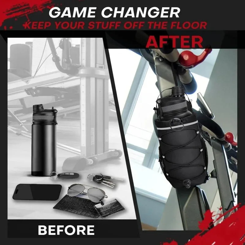 Magnetic Gym Bag — Sticks to the Rack, Holds Bottle & Phone